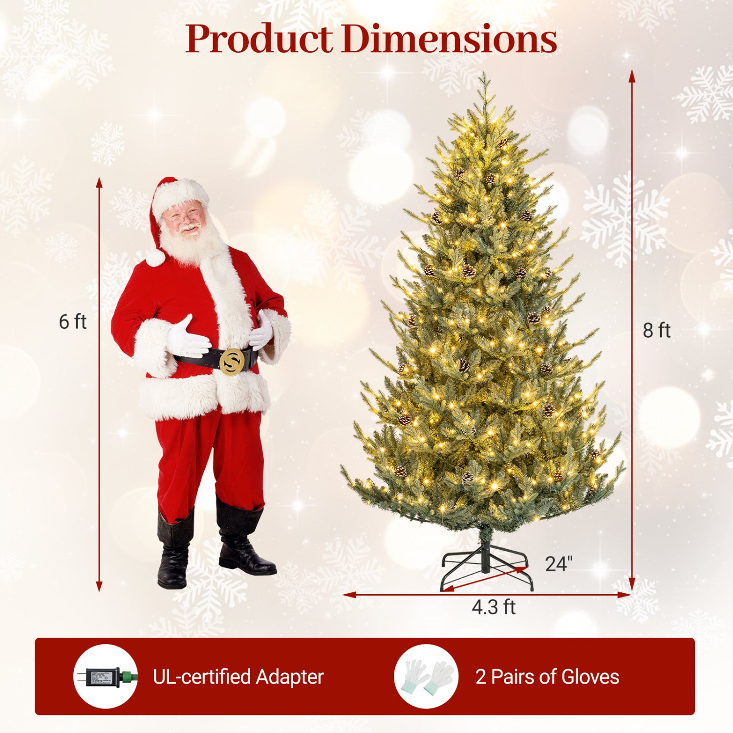 Pre-Lit Artificial Christmas Tree, Multicolored LED, L, Green Christmas Tree at Gallery Canada