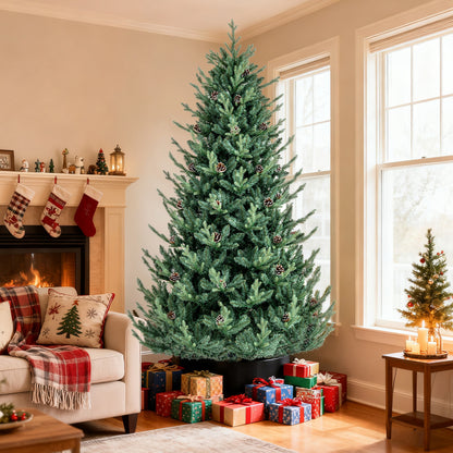 Pre-Lit Artificial Christmas Tree, Multicolored LED, L, Green Christmas Tree at Gallery Canada