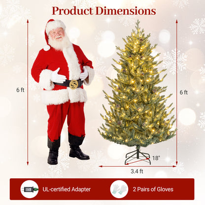 Pre-Lit Artificial Christmas Tree, Multicolored LED Lights, S, Green