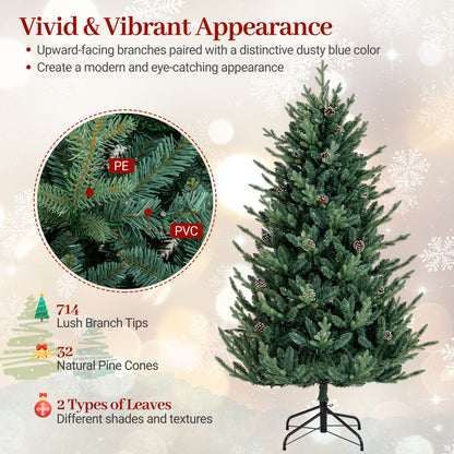 Pre-Lit Artificial Christmas Tree, Multicolored LED Lights, S, Green