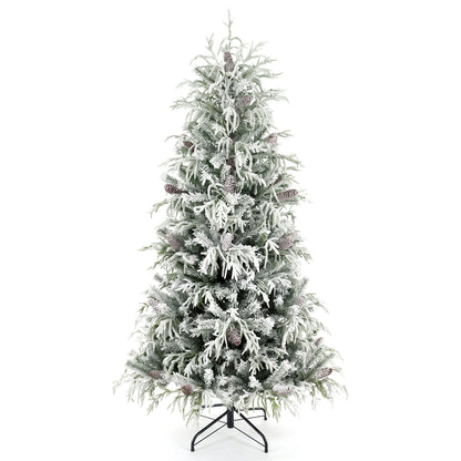 Pre-Lit Artificial Christmas Tree, Warm White LEDs, 7 Feet, White