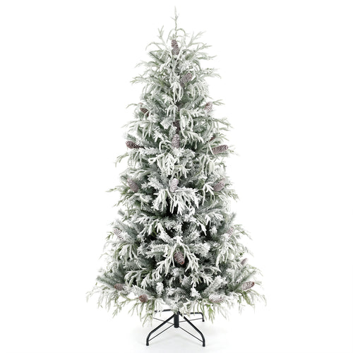 Pre-Lit Artificial Christmas Tree, Warm White LEDs, 7 Feet, White