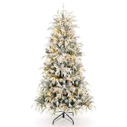 Pre-Lit Artificial Christmas Tree, Warm White LEDs, 7 Feet, White