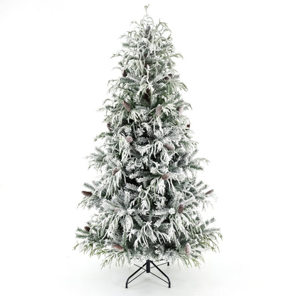 Pre-Lit Artificial Christmas Tree, Warm White LED Lights, 8 Feet, White