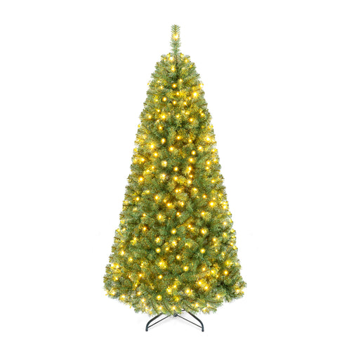 Pre-Lit Artificial Christmas Tree 7 Feet, Green