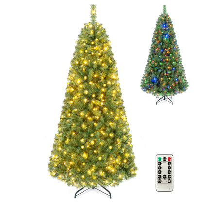 Pre-Lit Artificial Christmas Tree 7 Feet, Green
