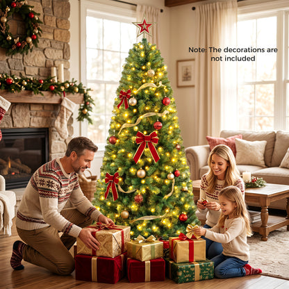 Pre-Lit Artificial Christmas Tree, 6 Ft, Green