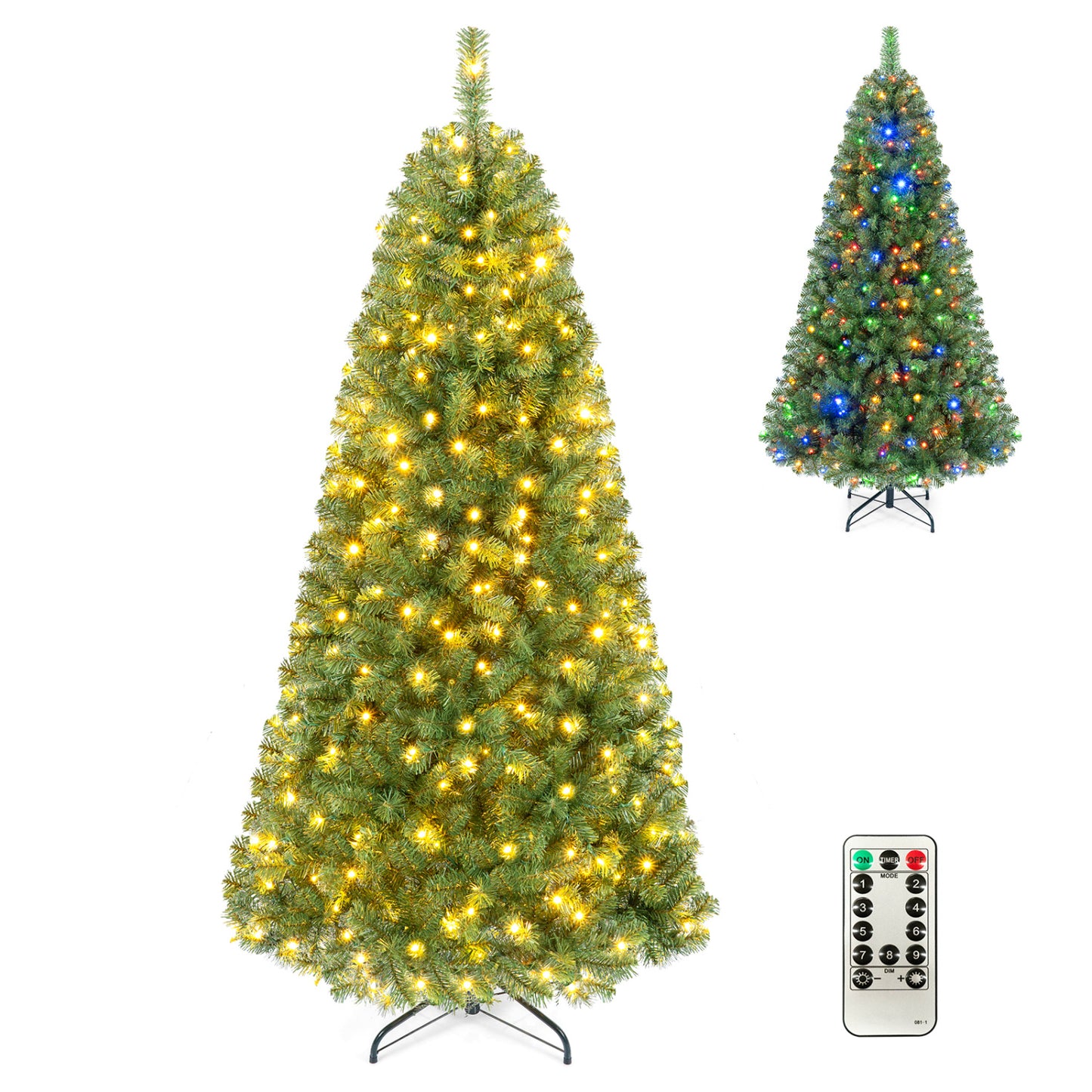 Pre-Lit Artificial Christmas Tree, 6 Ft, Green