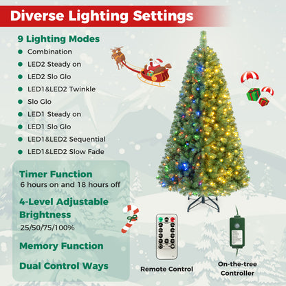 Pre-Lit Artificial Christmas Tree, 6 Ft, Green