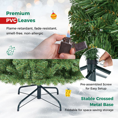 Pre-Lit Artificial Christmas Tree, 6 Ft, Green