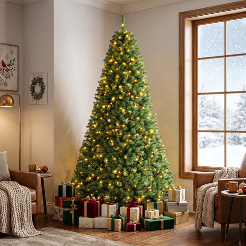 Pre-Lit Artificial Christmas Tree, 8 Ft, Green