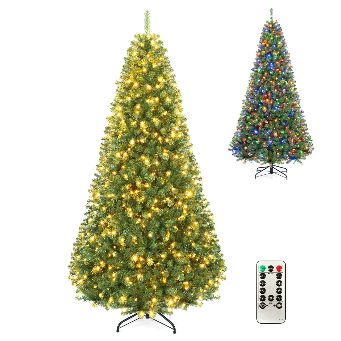 Pre-Lit Artificial Christmas Tree, 8 Ft, Green