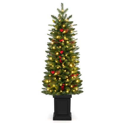 Pre-Lit Potted Artificial Christmas Tree, 4FT, Green