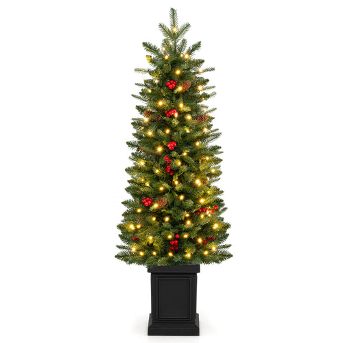 Pre-Lit Potted Artificial Christmas Tree, 4FT, Green