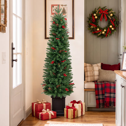 Pre-Lit Artificial Christmas Tree 100/150/200 LED Lights, 5FT, Green