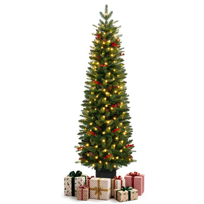 Pre-Lit Artificial Christmas Tree 100/150/200 LED Lights, 5FT, Green