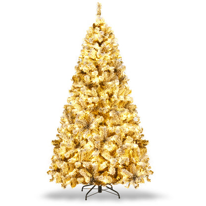 Snow Flocked Hinged Artificial Christmas Tree, 7.5 ft, White Christmas Tree at Gallery Canada