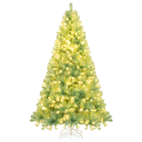 Pre-Lit Tinsel Christmas Tree Artificial Xmas Tree Home Office Party Seasonal Holiday Decoration-M, Green