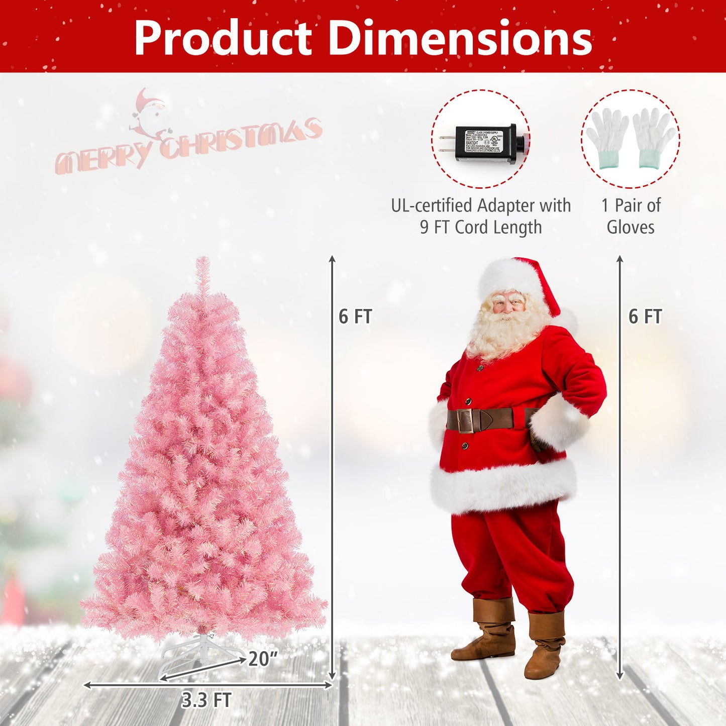 Pre-Lit Tinsel Christmas Tree Artificial Xmas Tree with Lush Branch Tips Holiday Decoration-6ft, Pink Christmas Tree at Gallery Canada