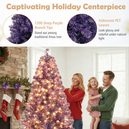 Pre-Lit Tinsel Christmas Tree, 7.5ft, Warm White LED Lights Christmas Tree at Gallery Canada