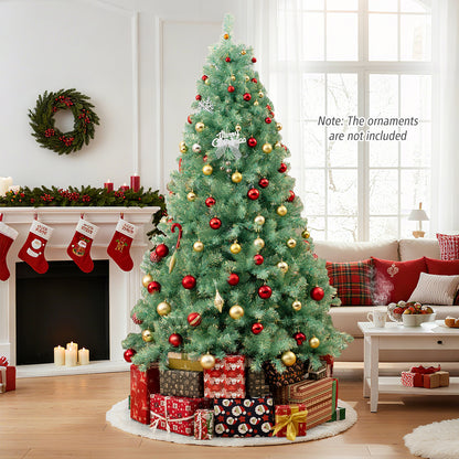 Pre-Lit Tinsel Christmas Tree, Artificial Xmas Tree, M, Green Christmas Tree at Gallery Canada