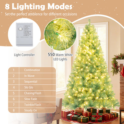 Pre-Lit Tinsel Christmas Tree, Artificial Xmas Tree, M, Green Christmas Tree at Gallery Canada