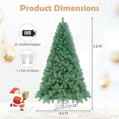 Pre-Lit Tinsel Christmas Tree, Artificial Xmas Tree, M, Green Christmas Tree at Gallery Canada