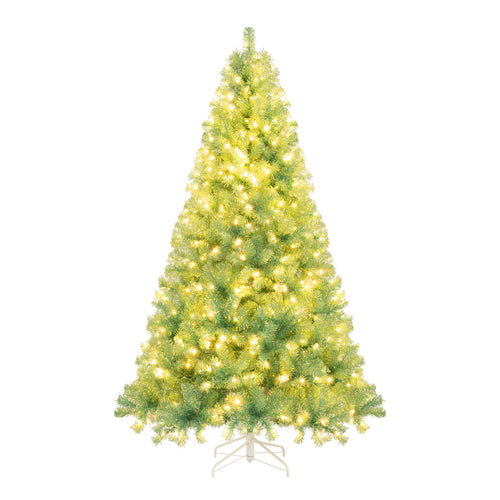 Pre-Lit Tinsel Christmas Tree, Artificial Xmas Tree, M, Green