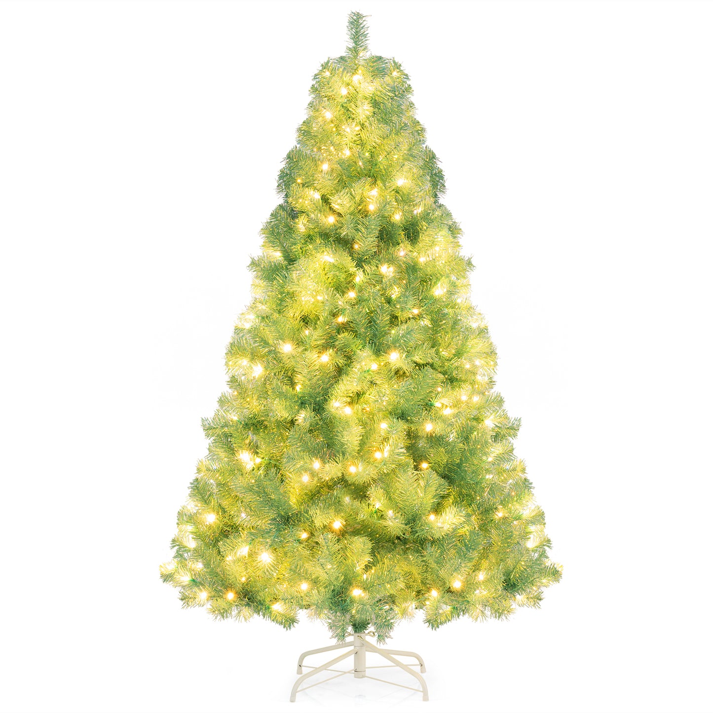 Pre-Lit Tinsel Christmas Tree, Artificial Xmas Tree, S, Green Christmas Tree at Gallery Canada