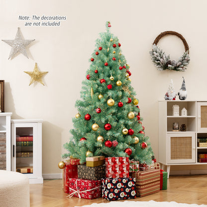 Pre-Lit Tinsel Christmas Tree, Artificial Xmas Tree, S, Green Christmas Tree at Gallery Canada