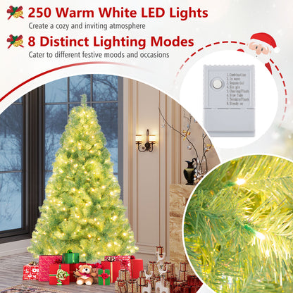Pre-Lit Tinsel Christmas Tree, Artificial Xmas Tree, S, Green Christmas Tree at Gallery Canada