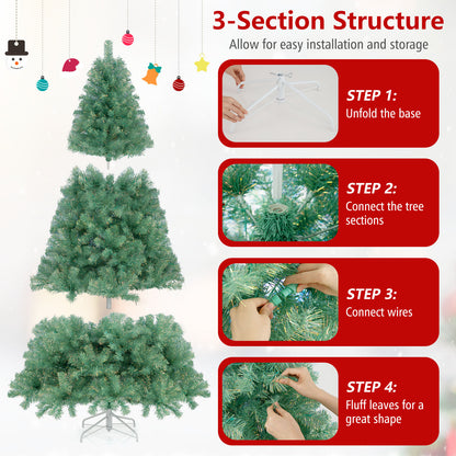 Pre-Lit Tinsel Christmas Tree, Artificial Xmas Tree, S, Green Christmas Tree at Gallery Canada