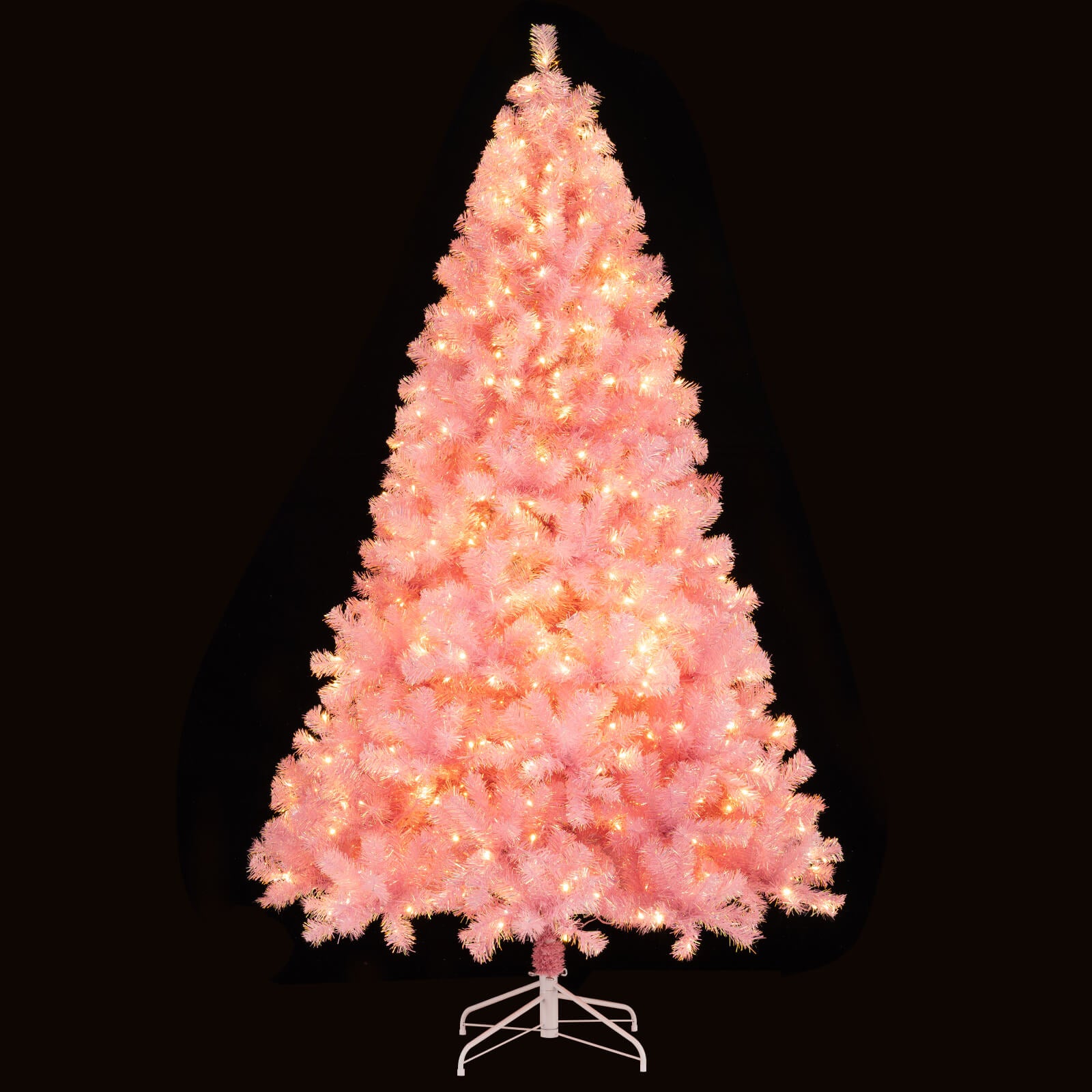 Pre-Lit Tinsel Artificial Christmas Tree, 7.5ft, Pink Christmas Tree at Gallery Canada