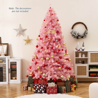 Pre-Lit Tinsel Artificial Christmas Tree, 7.5ft, Pink Christmas Tree at Gallery Canada