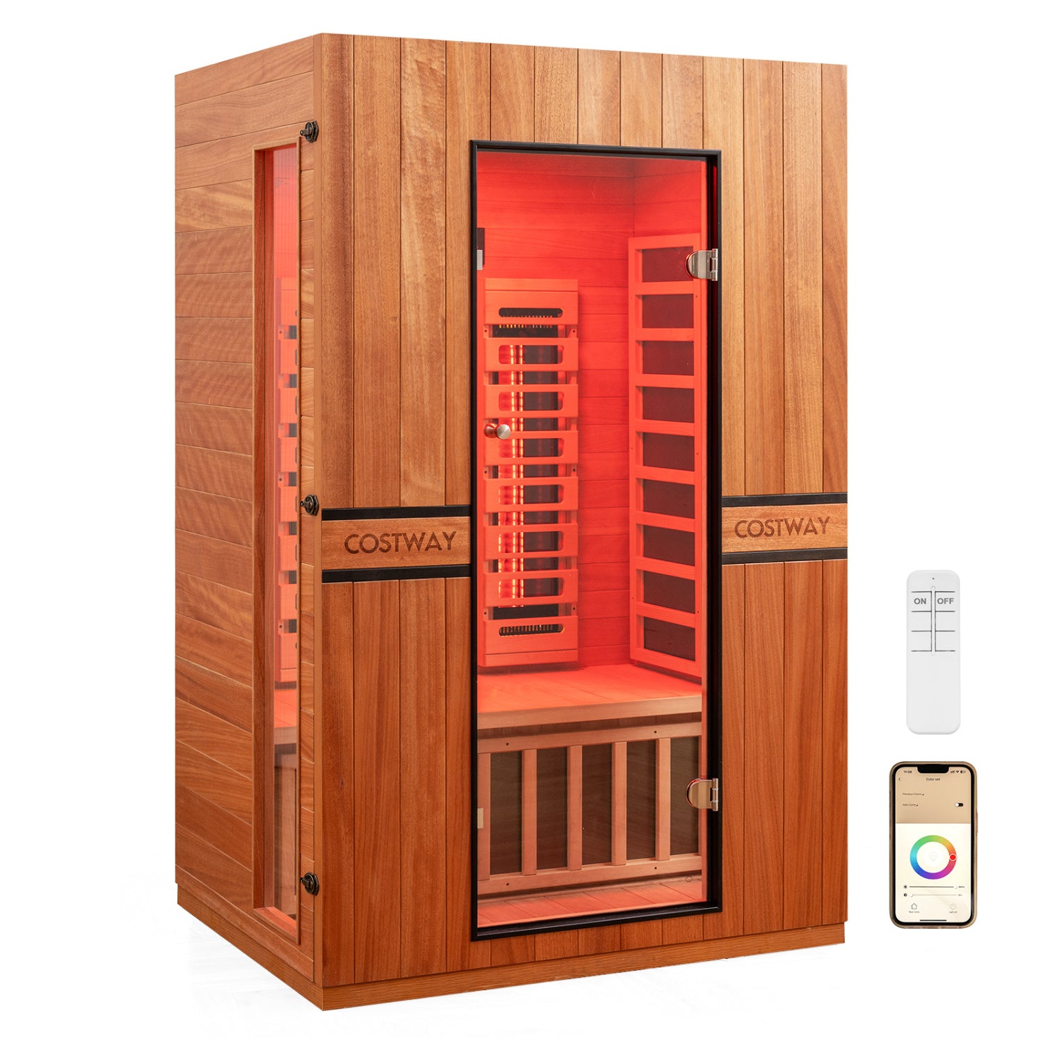 2-Person Full Spectrum Infrared Sauna, App Control, Home Use Sauna Natural at Gallery Canada
