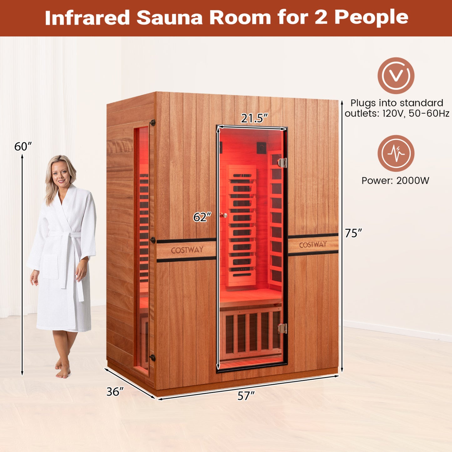 3-Person Full Spectrum Infrared Sauna, APP Control, For Home Sauna at Gallery Canada