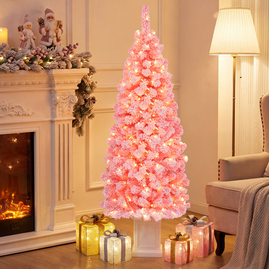 5FT Pre-Lit Artificial Christmas Tree 130 Warm White LEDs, Green Christmas Tree Green at Gallery Canada