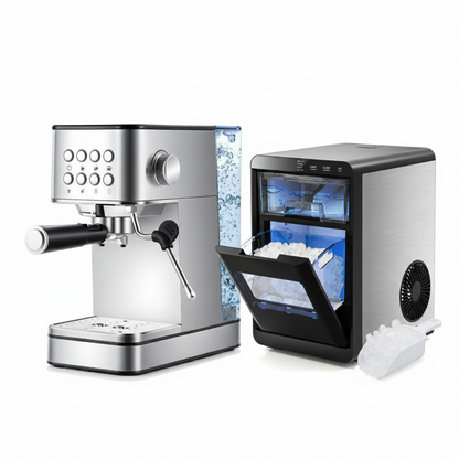 Premium Ice and Coffee Duo CNN-Acclaimed Nugget Ice Maker and 20-Bar Stainless Espresso Machine Kitchen Appliances at Gallery Canada