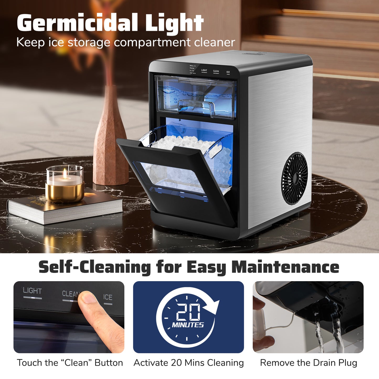 Premium Ice and Coffee Duo CNN-Acclaimed Nugget Ice Maker and 20-Bar Stainless Espresso Machine Kitchen Appliances at Gallery Canada