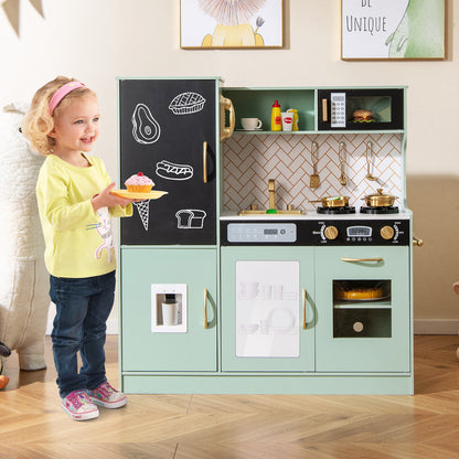 Pretend Play Kitchen with Utensils for Kids Aged 3+, Green Play Kitchen Sets at Gallery Canada