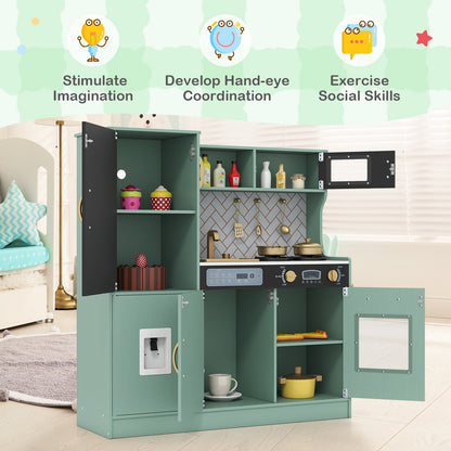 Pretend Play Kitchen with Utensils for Kids Aged 3+, Green Play Kitchen Sets at Gallery Canada