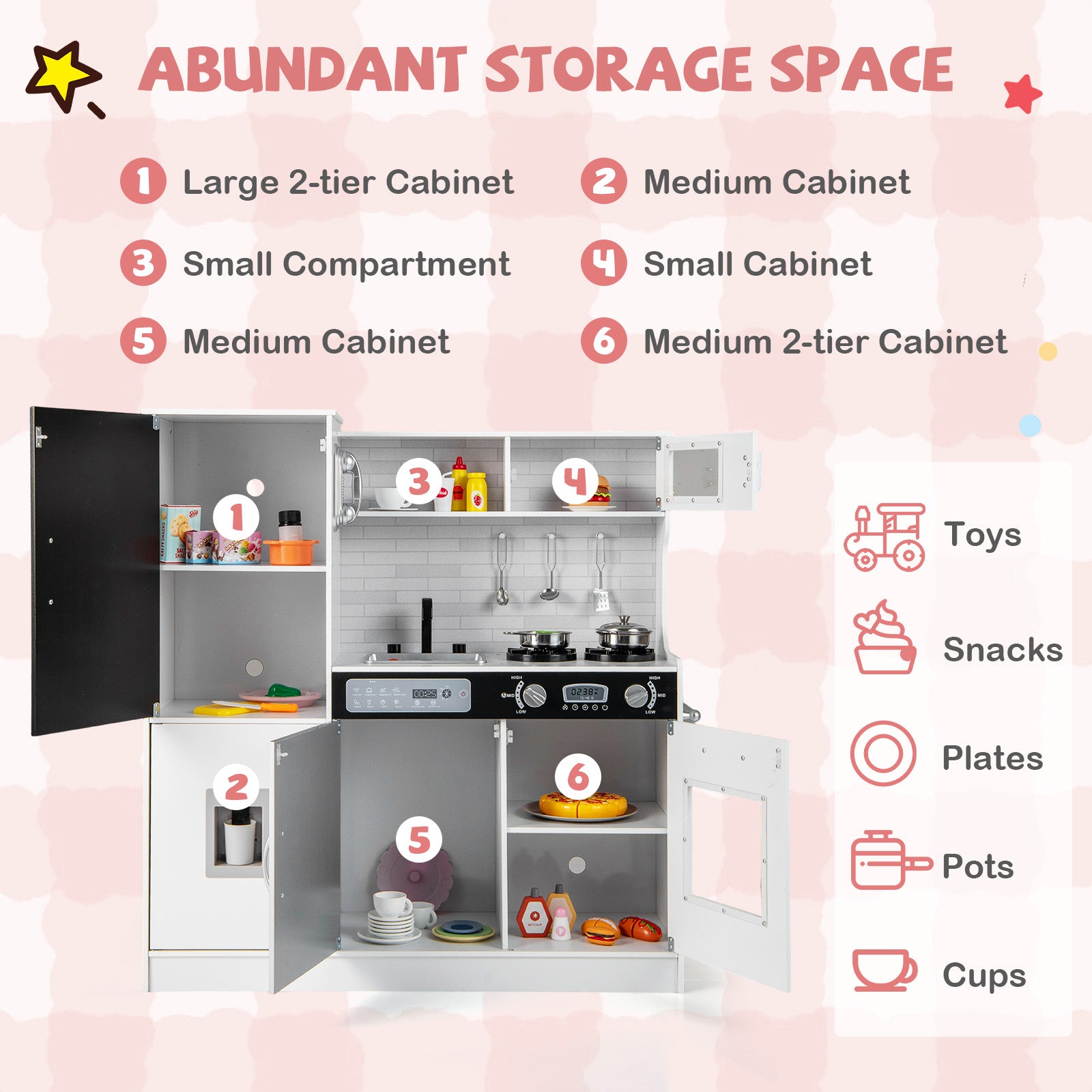 Pretend Play Kitchen with Utensils for Kids Aged 3+, Silver Play Kitchen Sets at Gallery Canada