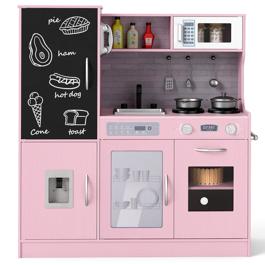 Pretend Play Kitchen with Utensils for Kids Aged 3+, Pink Play Kitchen Sets Pink at Gallery Canada