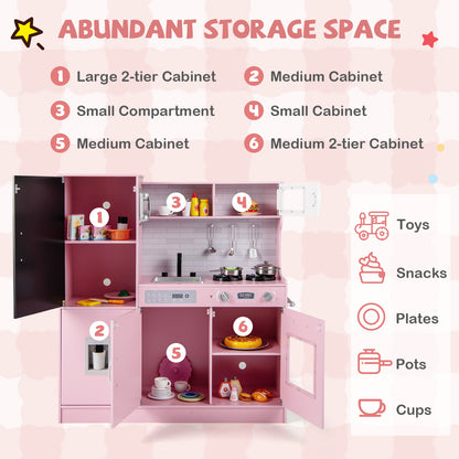 Pretend Play Kitchen with Utensils for Kids Aged 3+, Pink Play Kitchen Sets at Gallery Canada