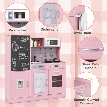 Pretend Play Kitchen with Utensils for Kids Aged 3+, Pink Play Kitchen Sets at Gallery Canada