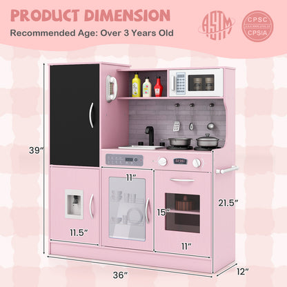 Pretend Play Kitchen with Utensils for Kids Aged 3+, Pink Play Kitchen Sets at Gallery Canada