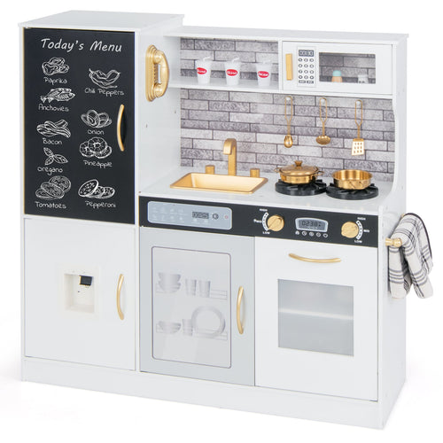 Kids Play Kitchen With Utensils, For Ages 3+, White