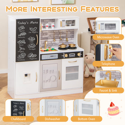 Pretend Play Kitchen with Utensils for Kids Aged 3+, White Play Kitchen Sets at Gallery Canada