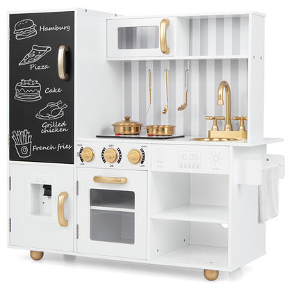 Pretend Play Kitchen for Kids with Real Sounds and Lights, White Play Kitchen Sets at Gallery Canada