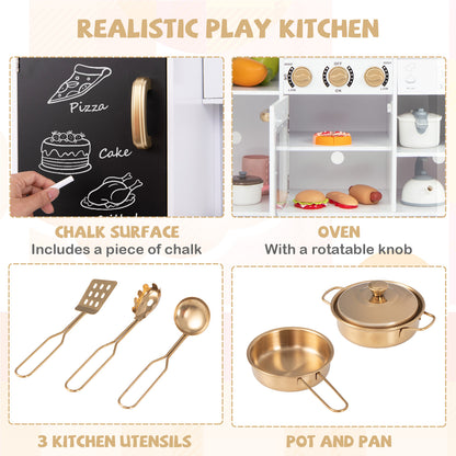 Pretend Play Kitchen for Kids with Real Sounds and Lights, White Play Kitchen Sets at Gallery Canada